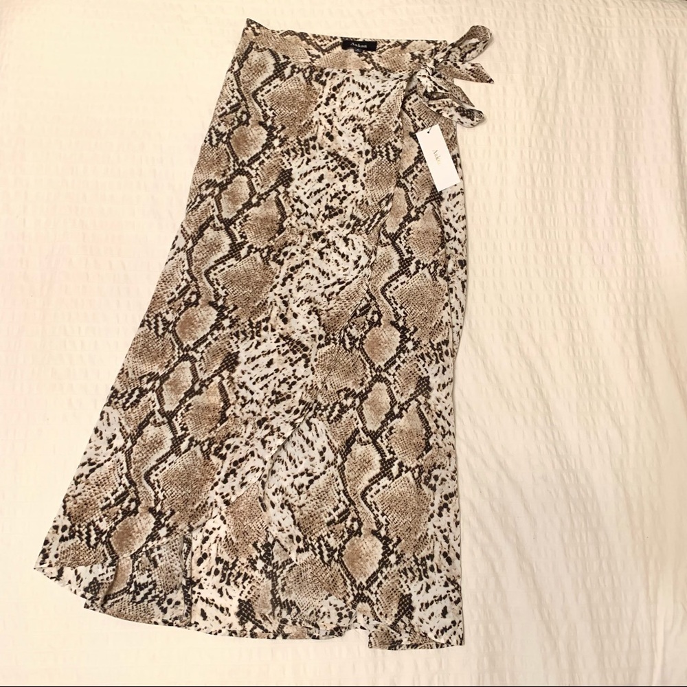 Snake / Python Print Wrap Maxi Skirt Nwt - image 2